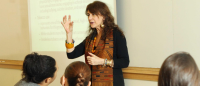 Dohrn teaches to class